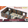 Dungeons & Lasers Royal Castle-leksak med detaljerade stenmurar i rött och grått tegel samt beige-blå kakelgolv
