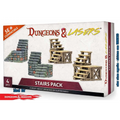 Dungeons & Lasers trapppaket med fyra miniatyrtrappor i sten och trä
