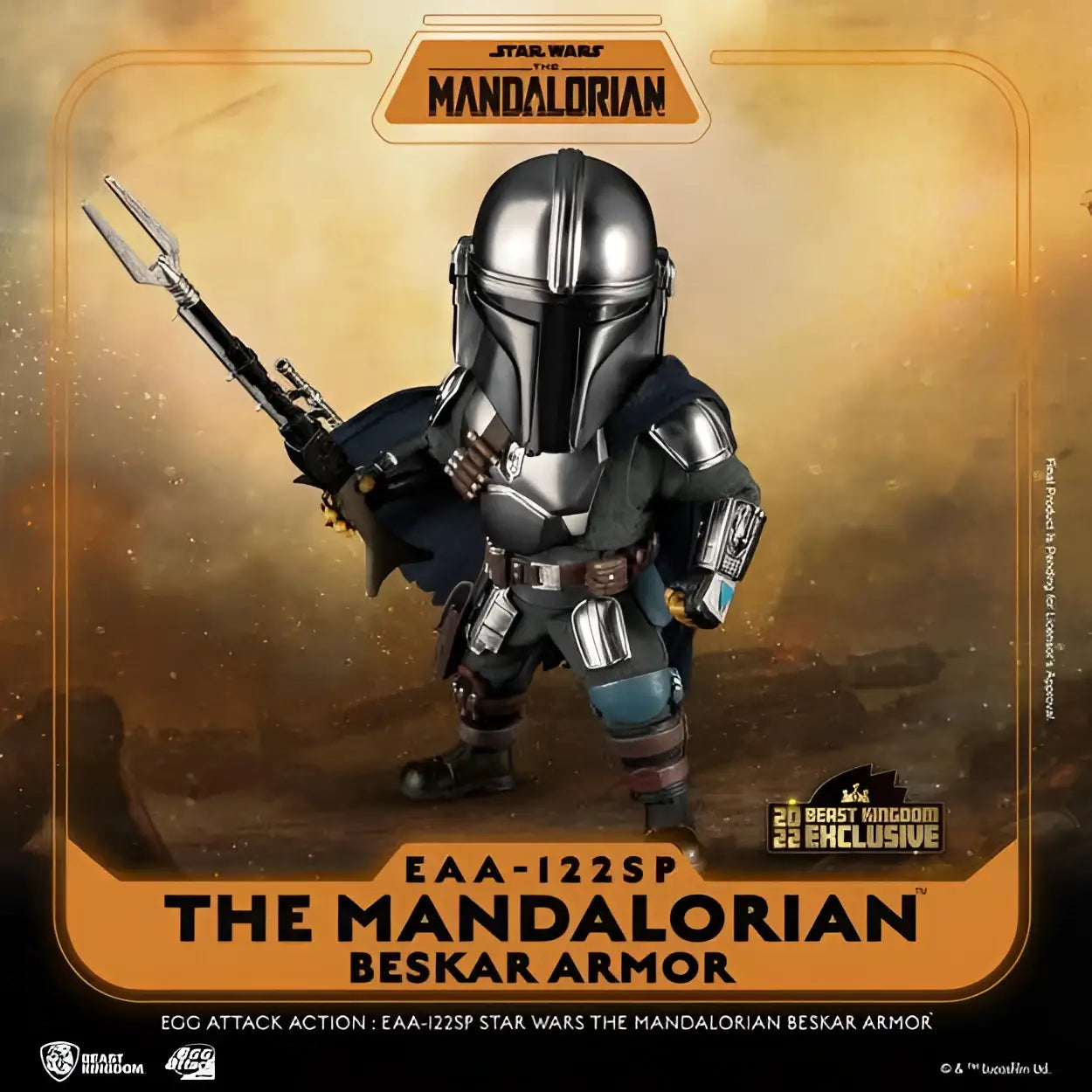 Egg Attack Mandalorian beskar rustning actionfigur med silverhjälm