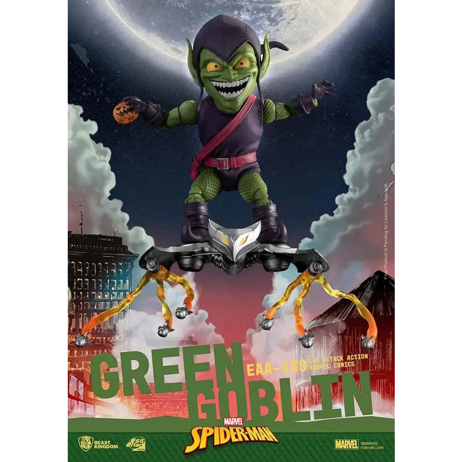 Egg Attack Marvel Comics Green Goblin-figur på hoverboard