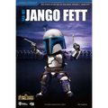 Stiliserad Jango Fett actionfigur i blå-silver Mandalorian rustning med lila accenter från Egg Attack SW EP II