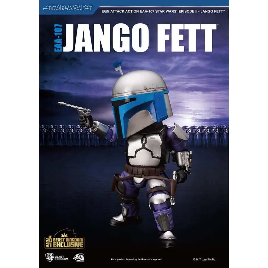 Chibi Jango Fett figur från Egg Attack SW EP II i silverblå rustning