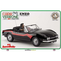Svart och röd 1:18 resinmodell av Fiat Dino Spider från filmen Enzo