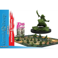 Grön plastminiatur av goblin på groda med svärd för Dungeons & Dragons av Cosmic Group i Epic Encounter: Goblin Chief Village
