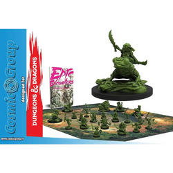 Grön plastminiatur av goblin på groda med svärd för Dungeons & Dragons av Cosmic Group i Epic Encounter: Goblin Chief Village