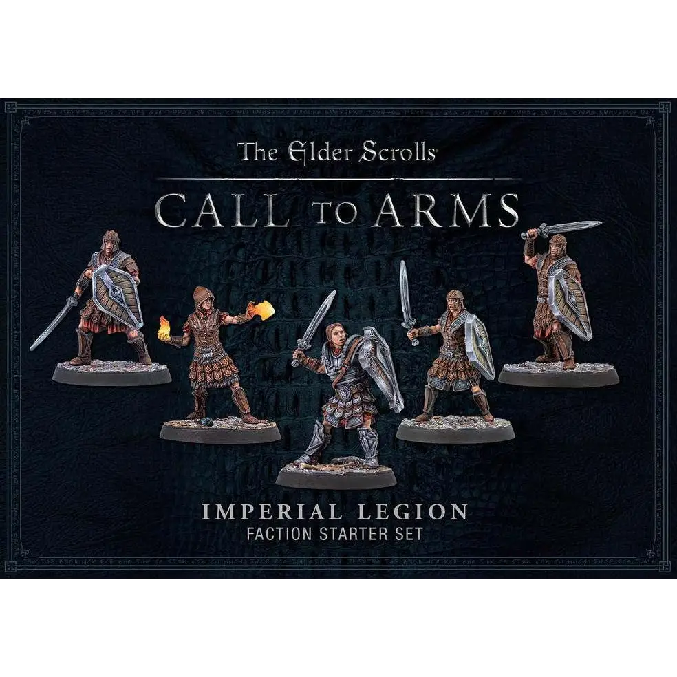 Imperial Legion resin set från Elder Scrolls: Call to Arms, detaljerade målade miniatyrer i metallrustning och tygkläder med varierade vapen