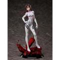 Evangelion 3.0+1.0 Mari figur med vit, rosa och svart design på röd, trasig bas