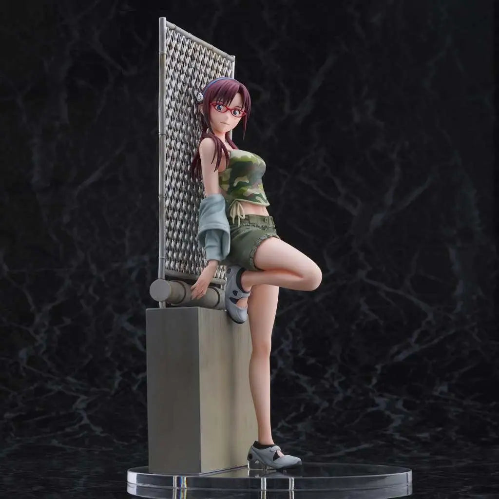 Evangelion Makinami Mari Illustrious resinfigur, ung kvinna i kamouflage