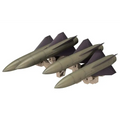 Tre olivgröna missilmodellkit monterade på tan bas för Extend Arms 07 - Improved HAWK för Frame Arms