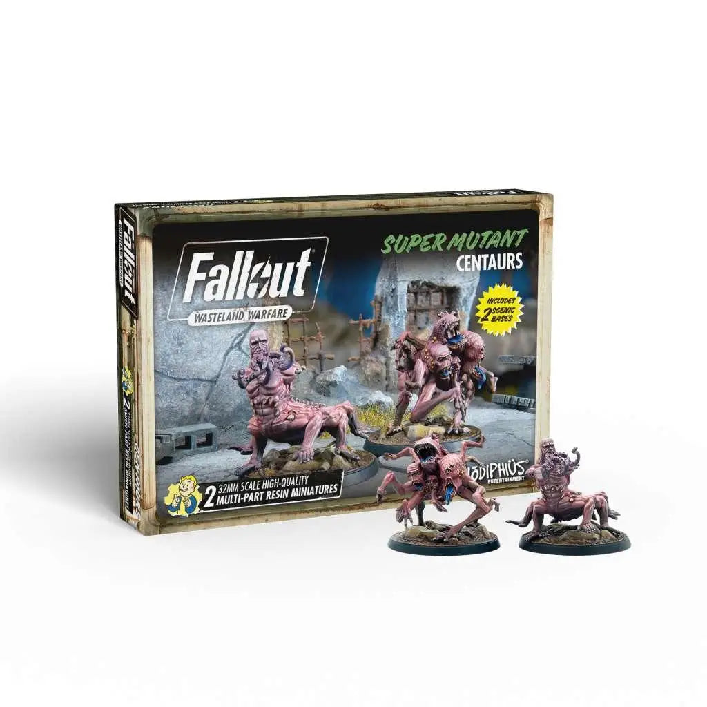 Fallout Wasteland Warfare super mutant centaurs i rosa-brun resin