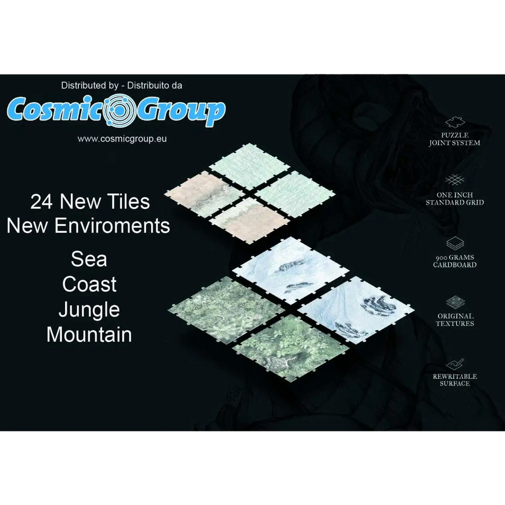 Fantasy World Creator Treasure Pack: 24 nya Cosmic Group-kakel med havskust-, djungel- och bergsmönster
