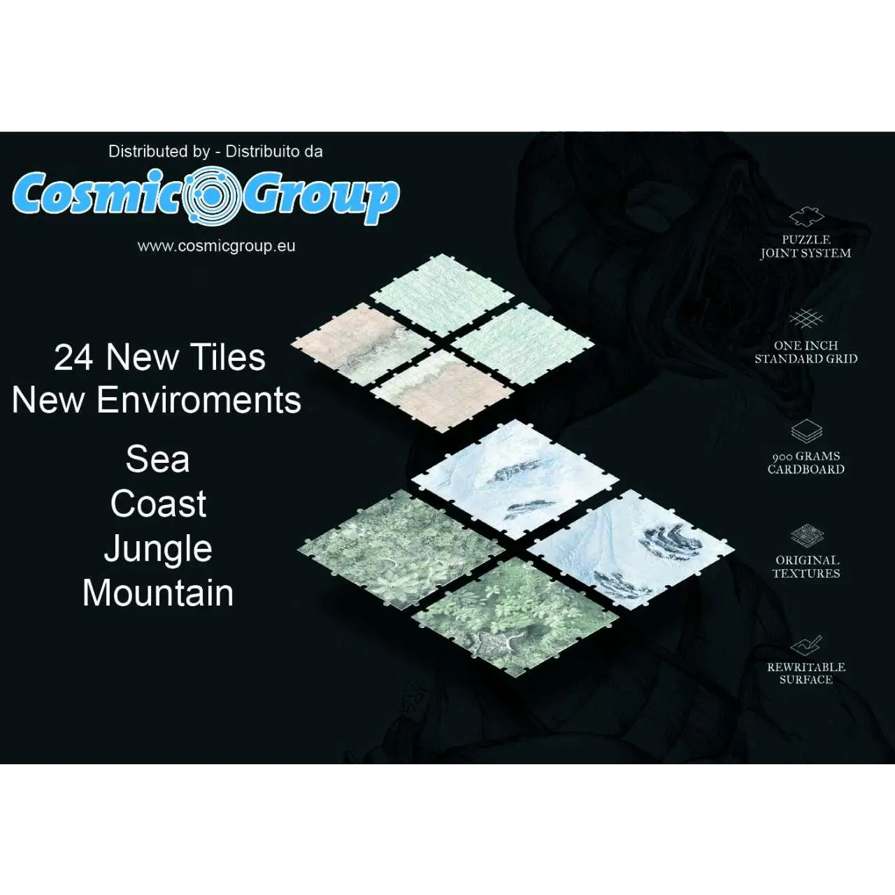 Fantasy World Creator Treasure Pack: 24 nya Cosmic Group-kakel med havskust-, djungel- och bergsmönster