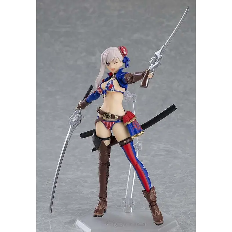 Figma-figur av Berserker Miyamoto Musashi från Fate/Grand Order med silverhår