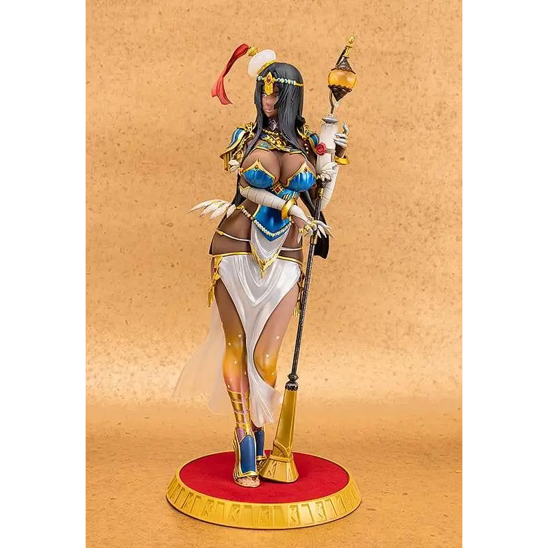 Blå och gul pansrad figur av Caster Scheherazade från Fate/Grand Order, 1/7 skala, på röd bas