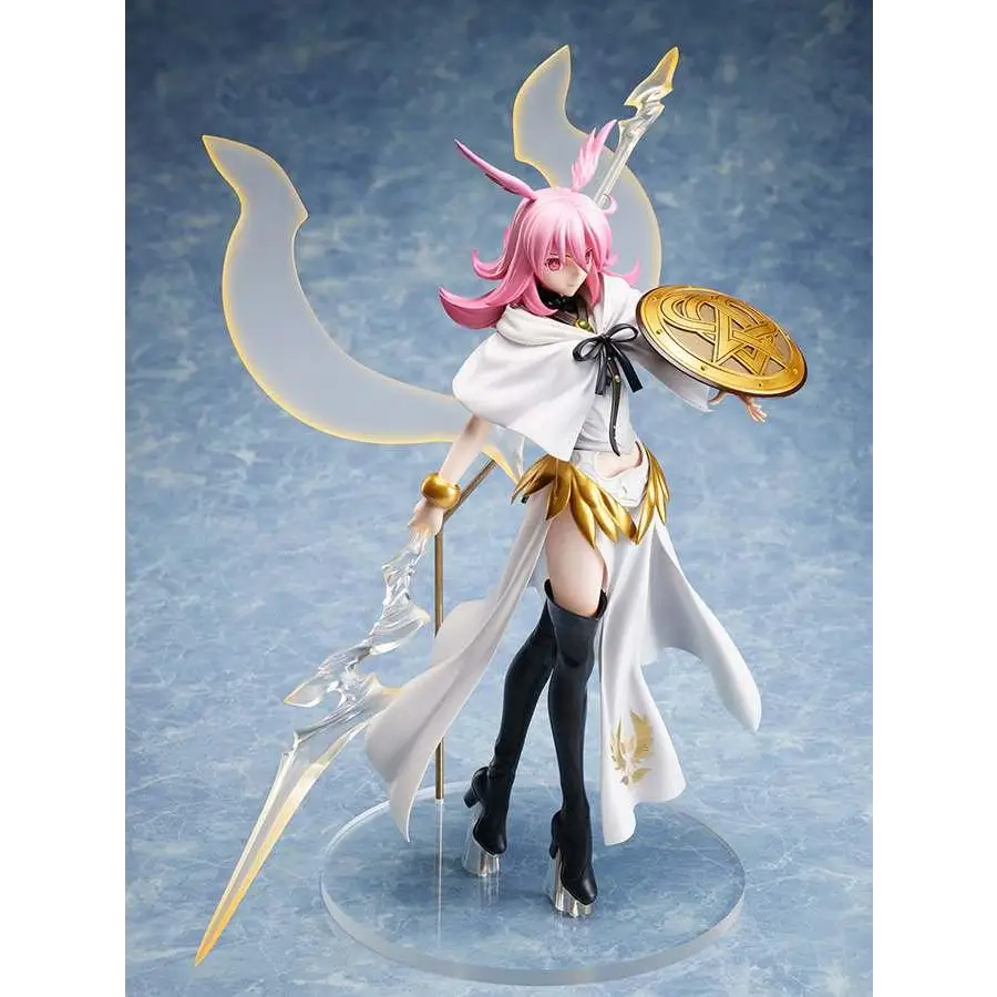 Rosa-hårig animefigur Valkyrie Hildr från Fate/Grand Order, 1/7 PVC-staty med spjut och sköld