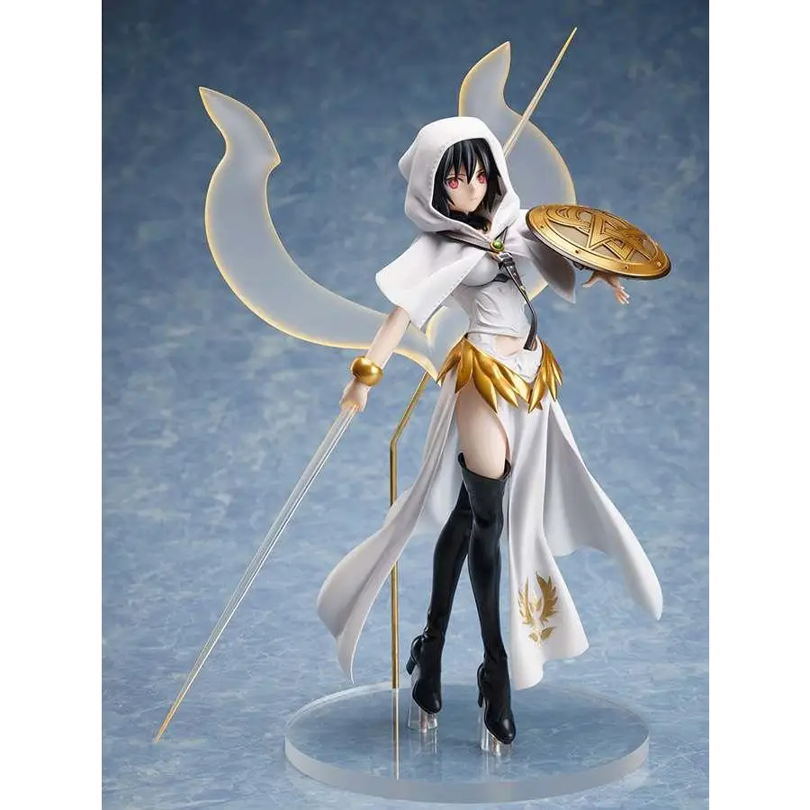 Vit Fate/Grand Order Lancer Valkyrie Ortoline 1/7 figurin i vit och guld rustning med mantel