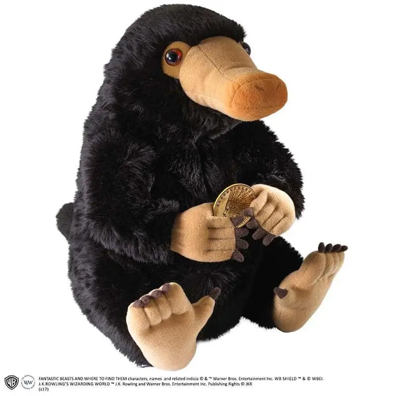 Svart plysch Niffler från Fantastic Beasts med guldtacka, 32 cm
