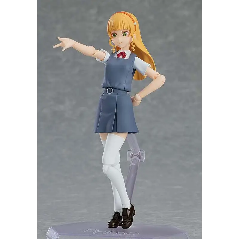 Figma Sumire Heanna figurine av blond animeflicka i blå skoluniform