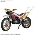 Röd, silver- och guld Kamen Rider Trychaser 2000-motorcykelmodell med metallfinish