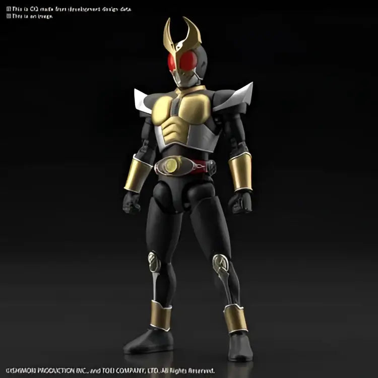 Svart och guld rustad figur med röda ögonlinser från Kamen Rider Agito Ground Form