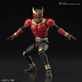 Röd och svart Kamen Rider Kuuga Mighty F-figur med guldiga accenter och detaljerad hjälm
