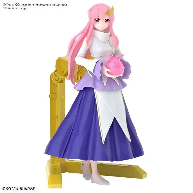 Figure Rise Seed Lacus Clyne med rosa hår i lila-vit klänning och rosa spargris