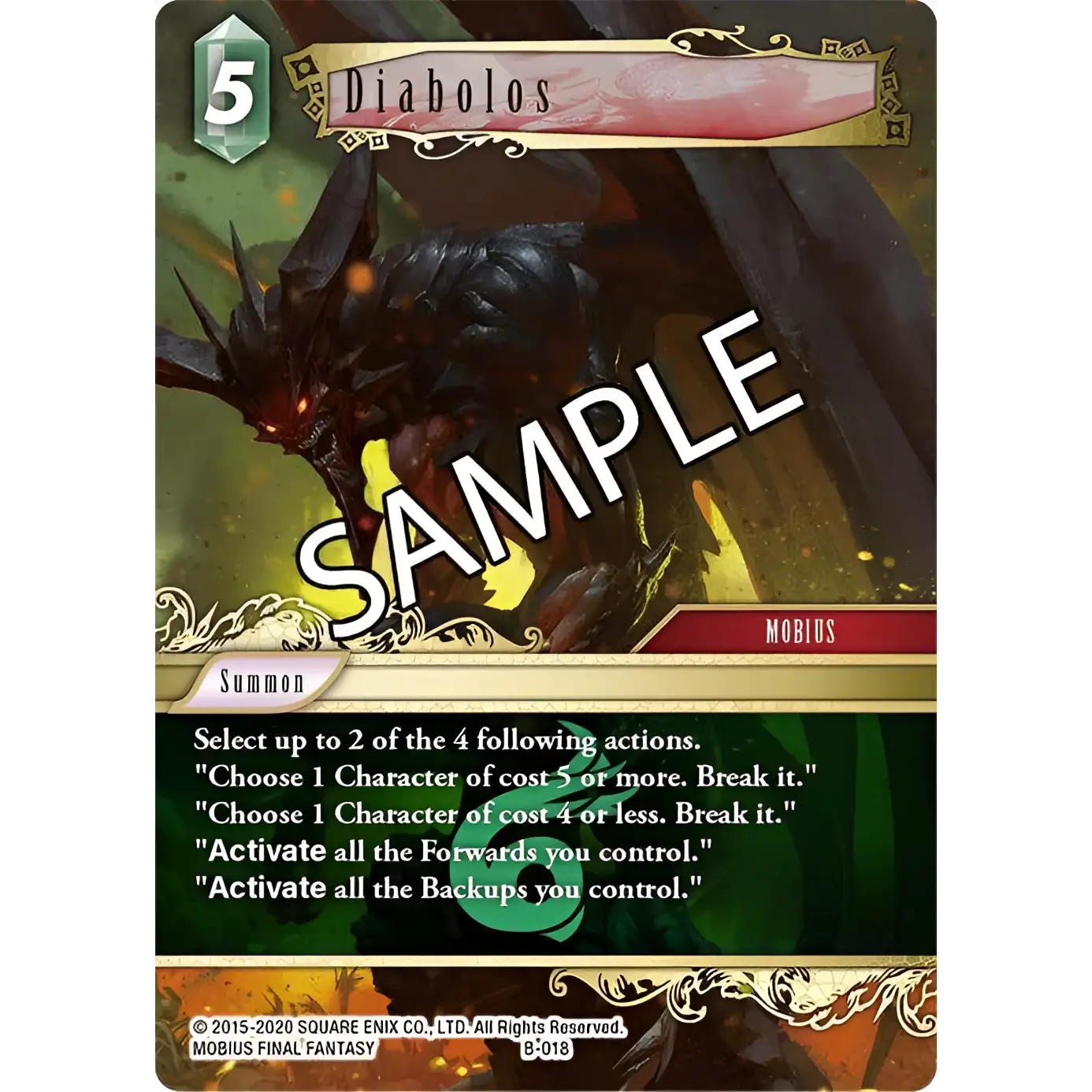 Diabolos-kort i Final Fantasy TCG Boss Deck Chaos Multiplayer (6), mörk varelse med röda ögon