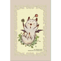 Sötlig krämfärgad kort med vingarfox och blomma i Final Fantasy TCG Moogle Sleeves