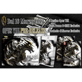 Svart och guldfärgade illustrerade kortfodral för Final Fantasy TCG Opus VIII förhandsreleasekit