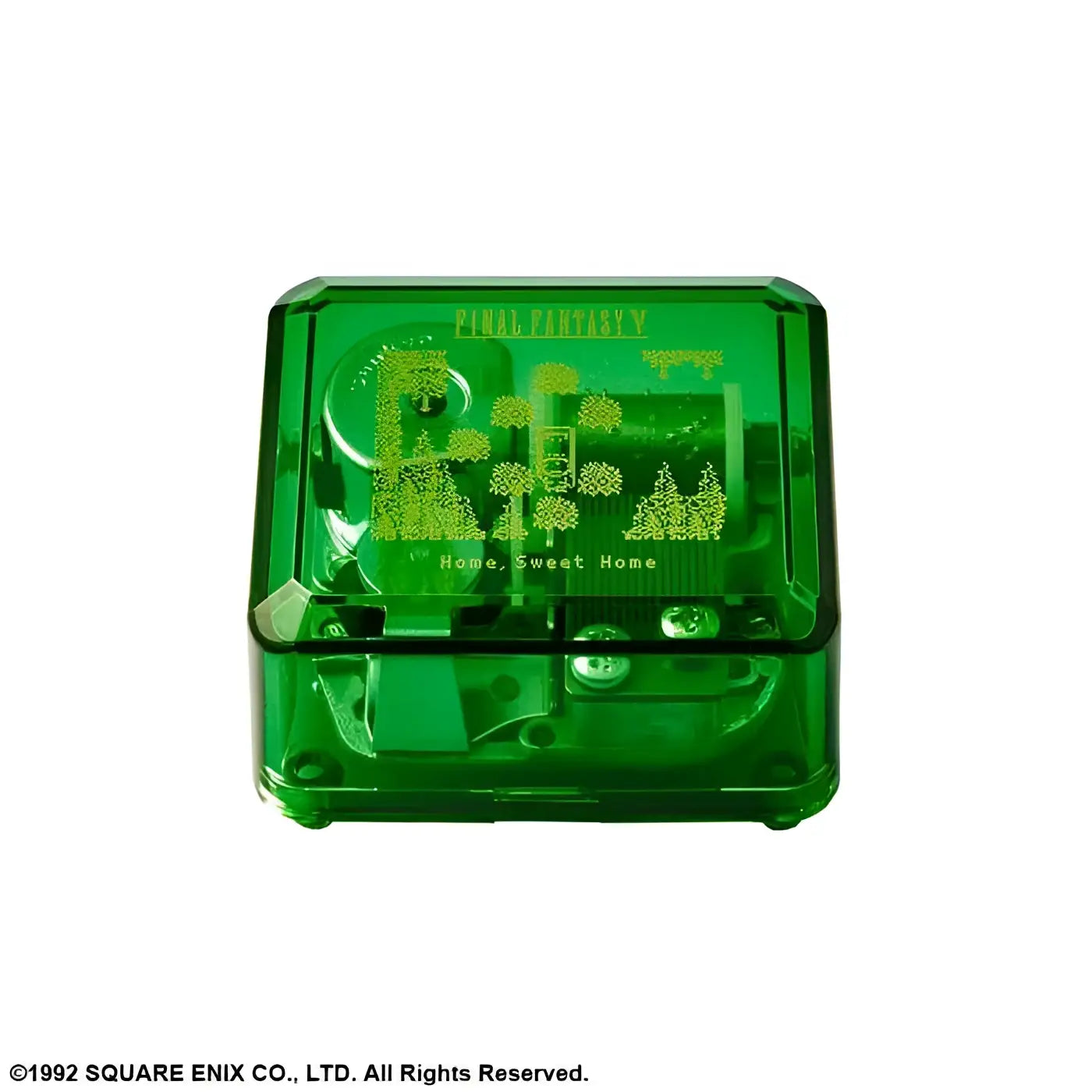 Translucent grön Final Fantasy V musikbox med Home Sweet Home-motiv