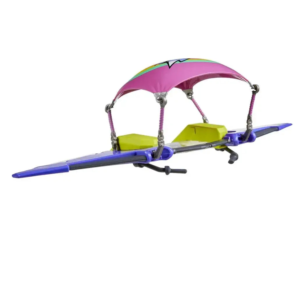 Vibrerande rosa, gul och blå Fortnite Llamacorn Express-glidare, 15 cm, med baldakingdesign