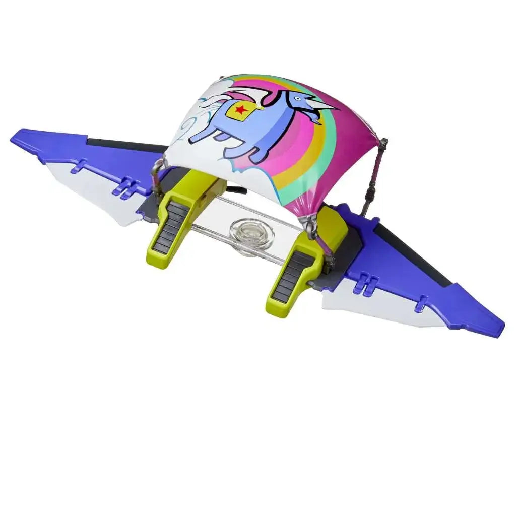 Färgglad Fortnite-glidare Llamacorn Express med regnbågsunicorn, 15 cm
