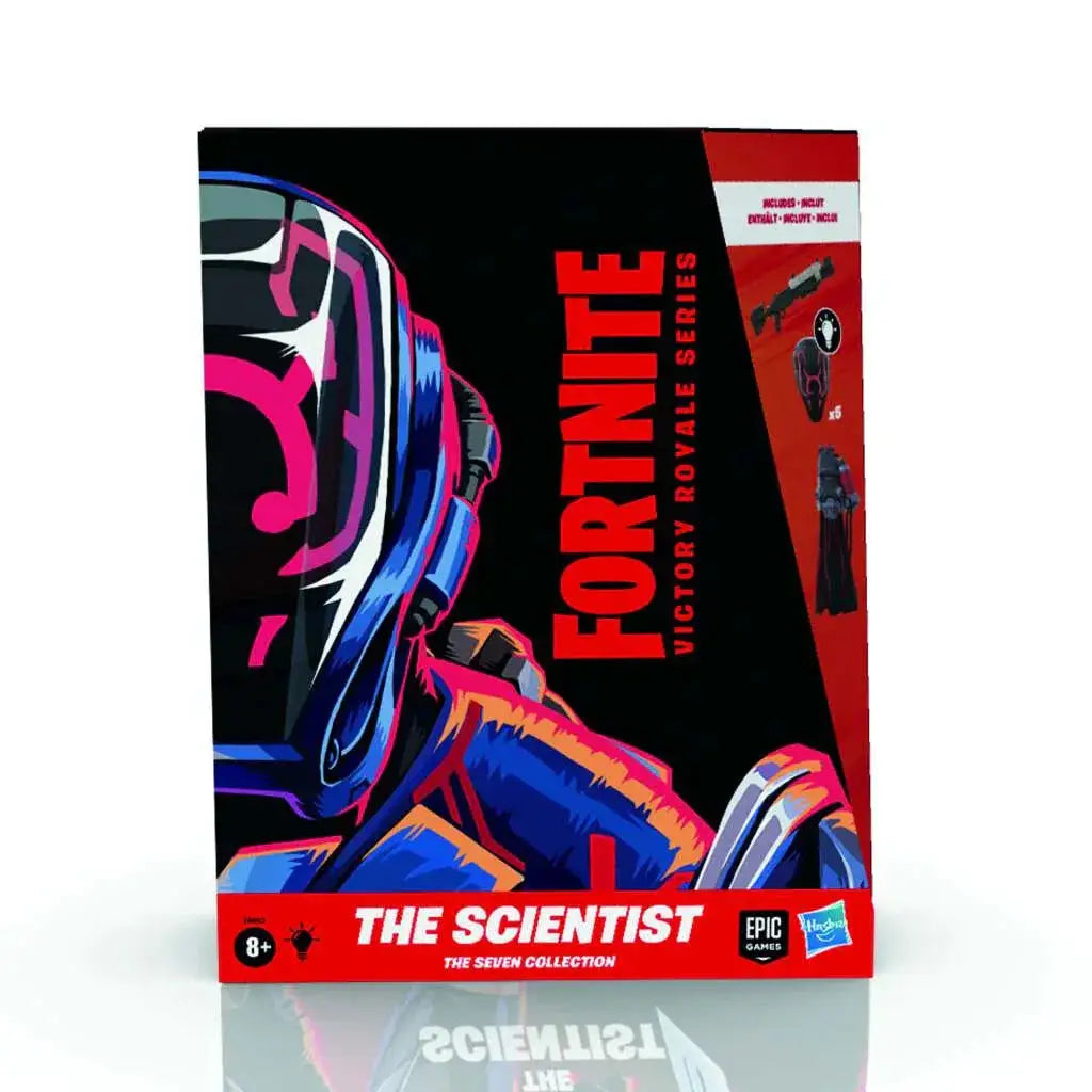 Fortnite The Scientist limited edition action figure i blå, rosa och svart