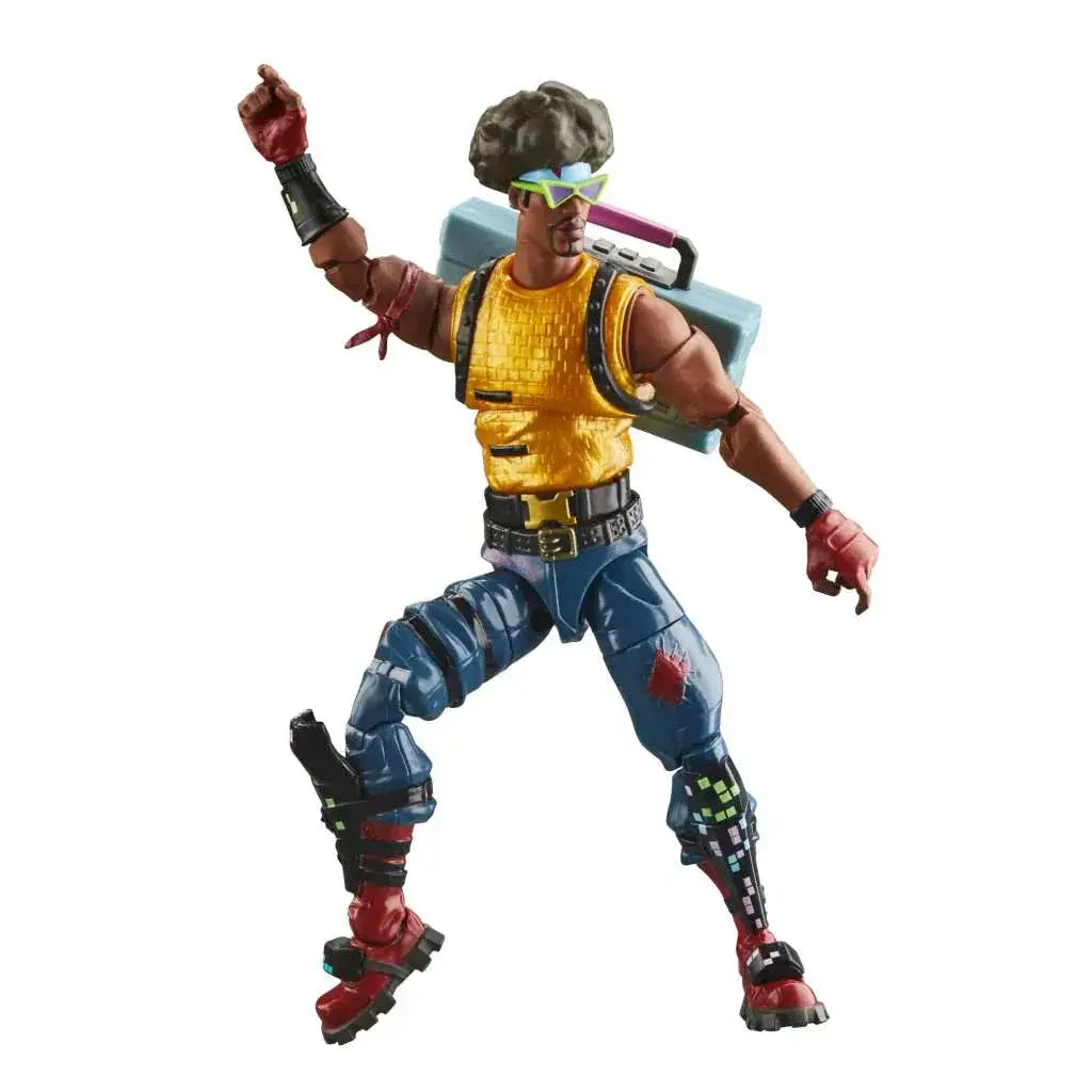 Fortnite VRS Funk Ops figur med muskulös man, afrofrisyr och neonögon