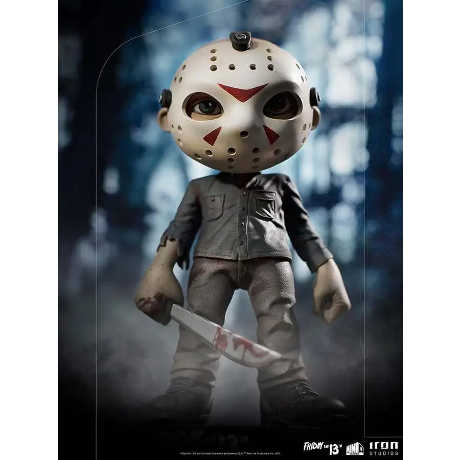 Chibi Jason Voorhees-figur från Friday the 13th med vit mask och machete