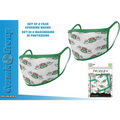 Vita ansiktsmasker med grön kant och Central Perk-mönster i Friends-påse, set om 2