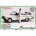 Vit 1:18 Fiat 131 Panorama bilmodell med svart trim och silverhjul, Furio Zòccano