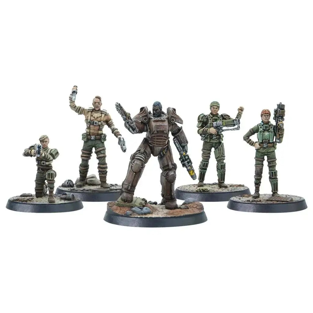 Brun pansrad figur med mekanisk plätering och vapen på cirkulär bas i Fww Gunners Core Box byggsats