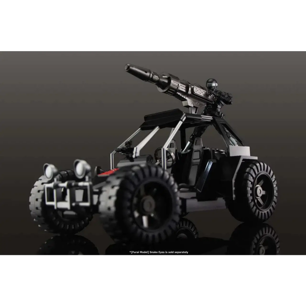 Svart och silver rustad terrängbil med vapensystem för G.I. Joe A.W.E. Striker Kit