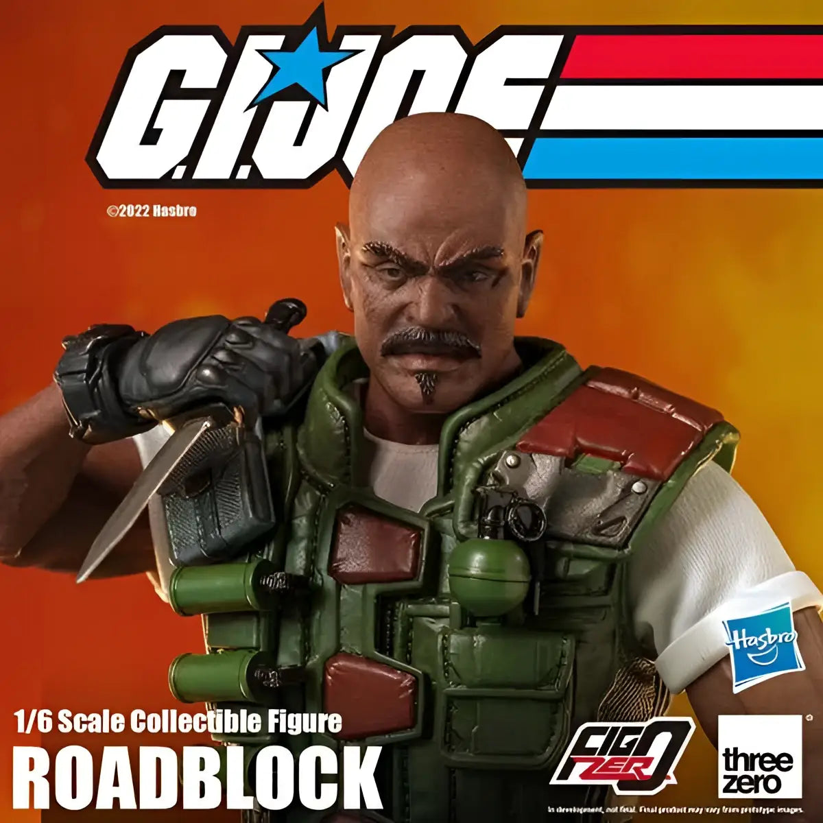 Grön och röd taktisk väst på G.I. Joe Roadblock 1/6-figur