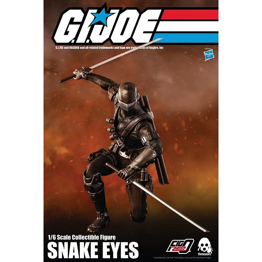 G.I. Joe Snake Eyes 1/6 samlarfigur med svart rustning och dubbla svärd