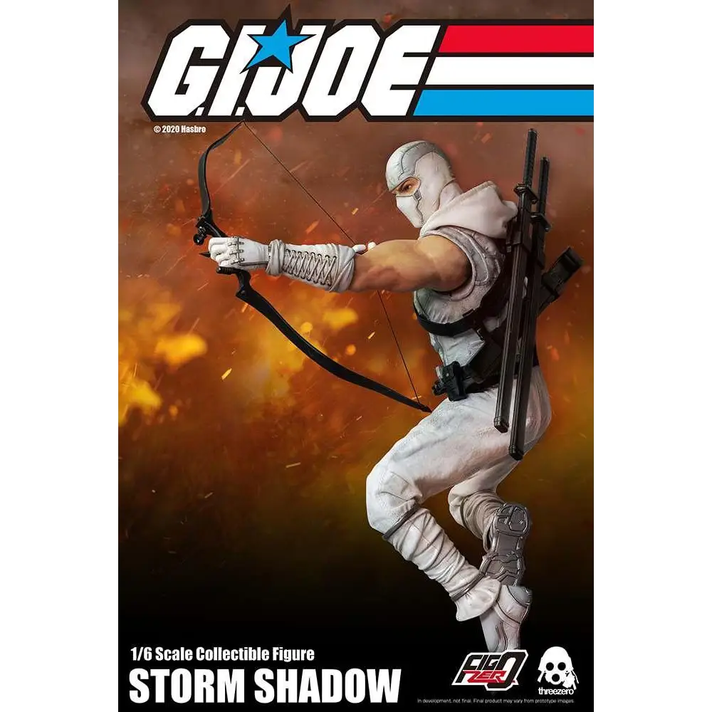 Vit Storm Shadow 1/6-figur i vit taktisk utrustning, drar pilbåge