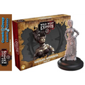 Steampunk damfigur figurin med metallrustning och korsettklänning på svart bas från Galvanic Mysteries Posse - Wild West Exodus