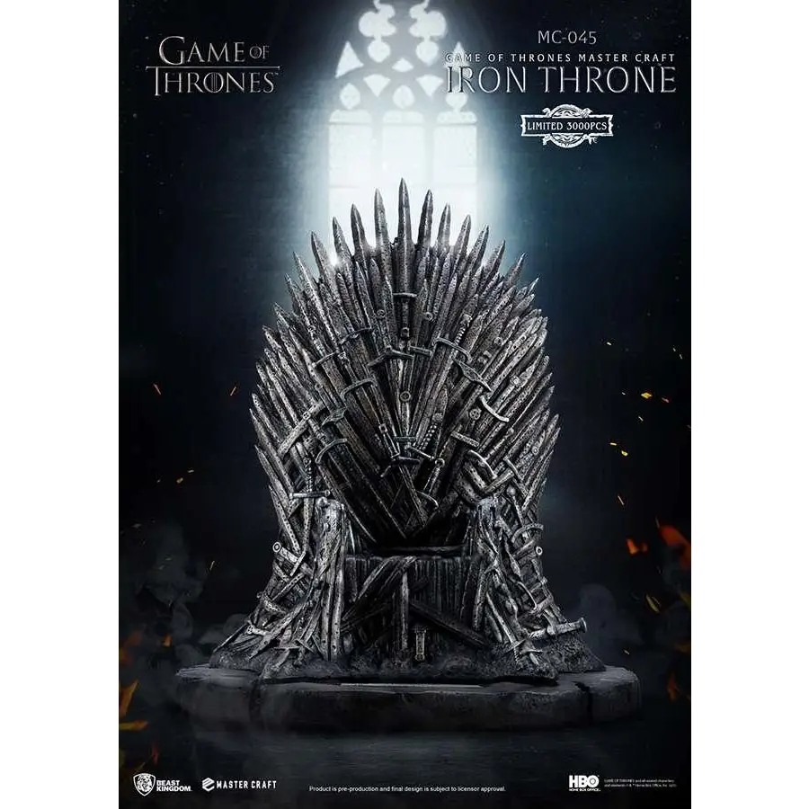 Game of Thrones Iron Throne Master Craft Statue i mörk metall med svärd
