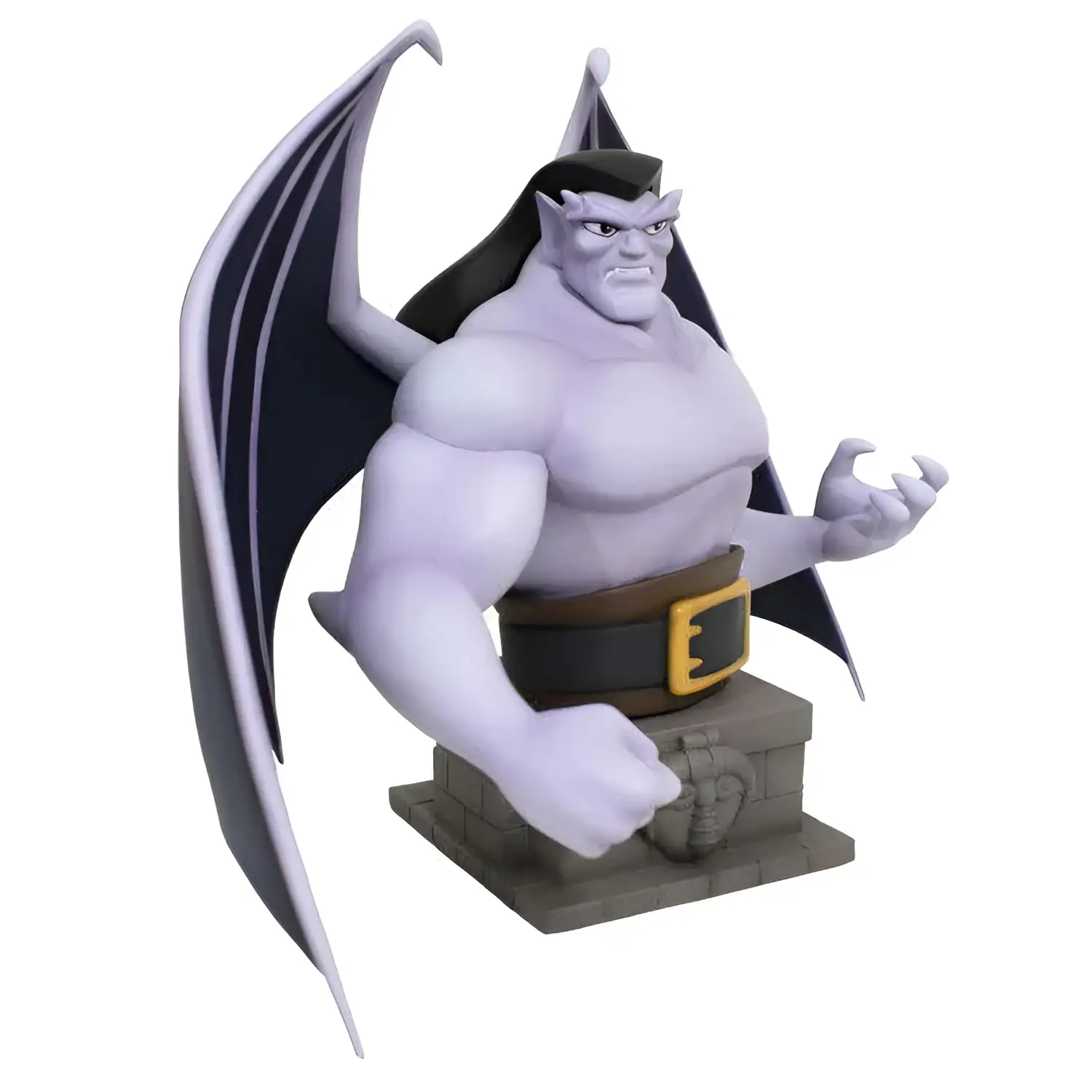 Lila demonbyst med svarta vingar och brunt bälte, Gargoyles Goliath 1/7