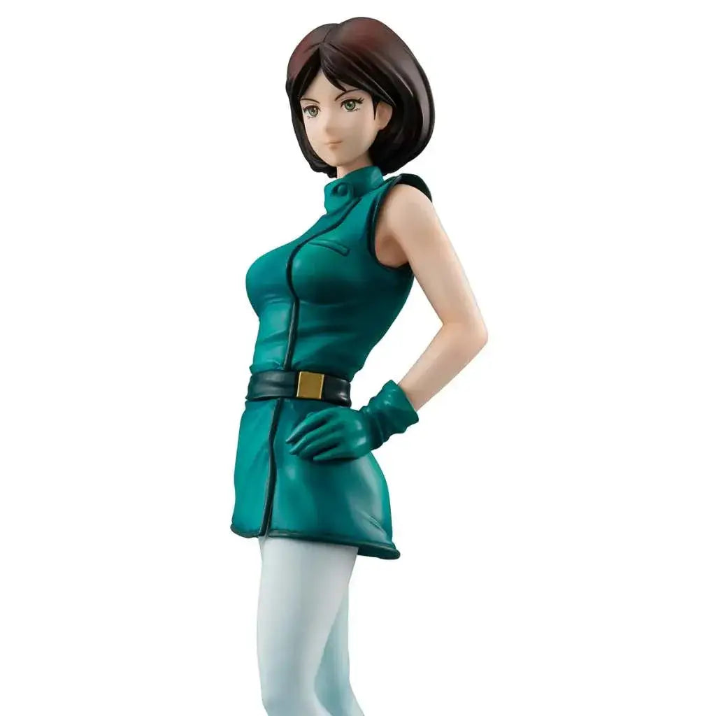 Teal glossig plastfigur av Emma Sheen från Ggg Z Gundam i PVC
