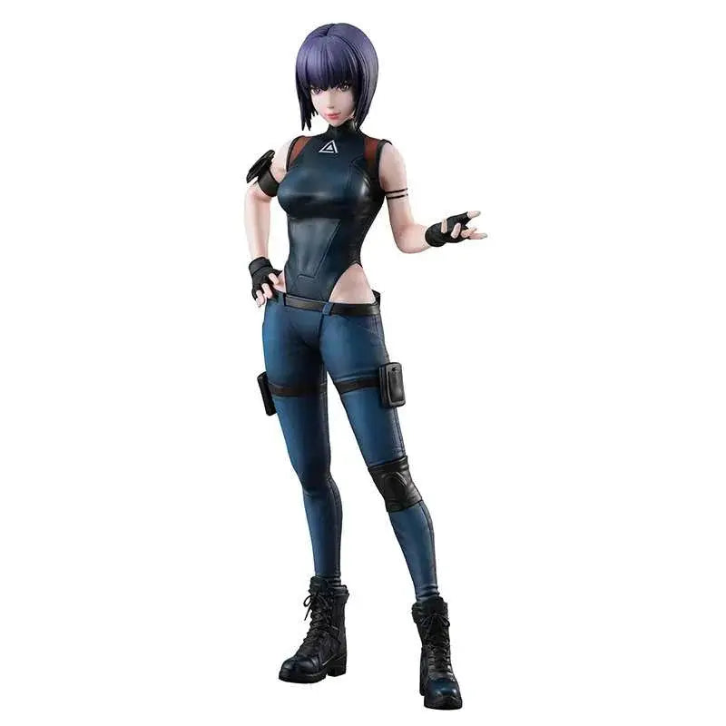 Lila-hårig Motoko Kusanagi i svart-blå taktisk outfit från Ghost in the Shell SAC_2045 GALS-figur