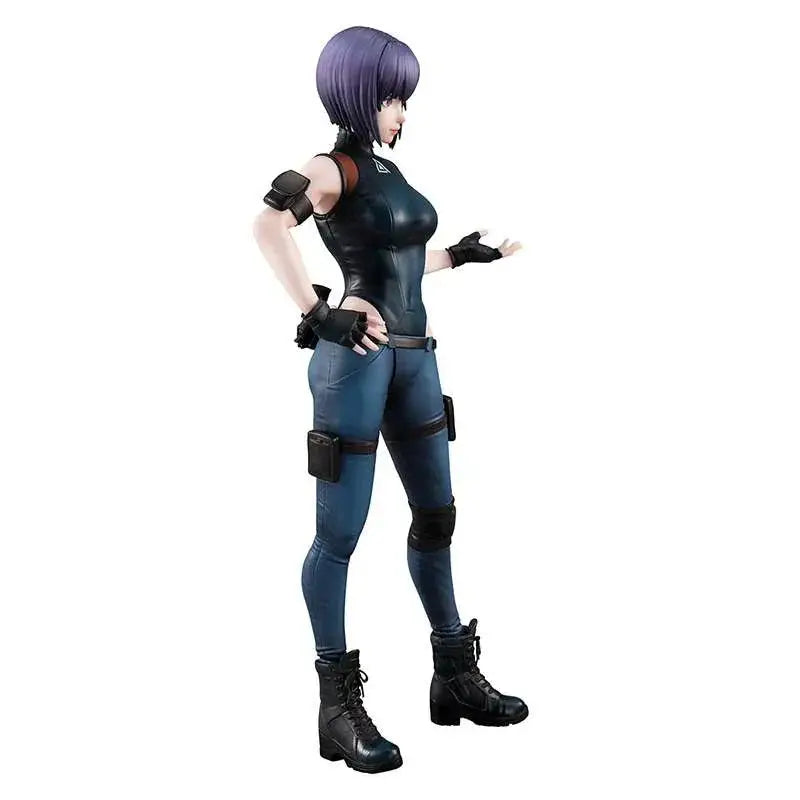 Motoko Kusanagi GALS-figur med lila hår i svart-blå taktisk outfit