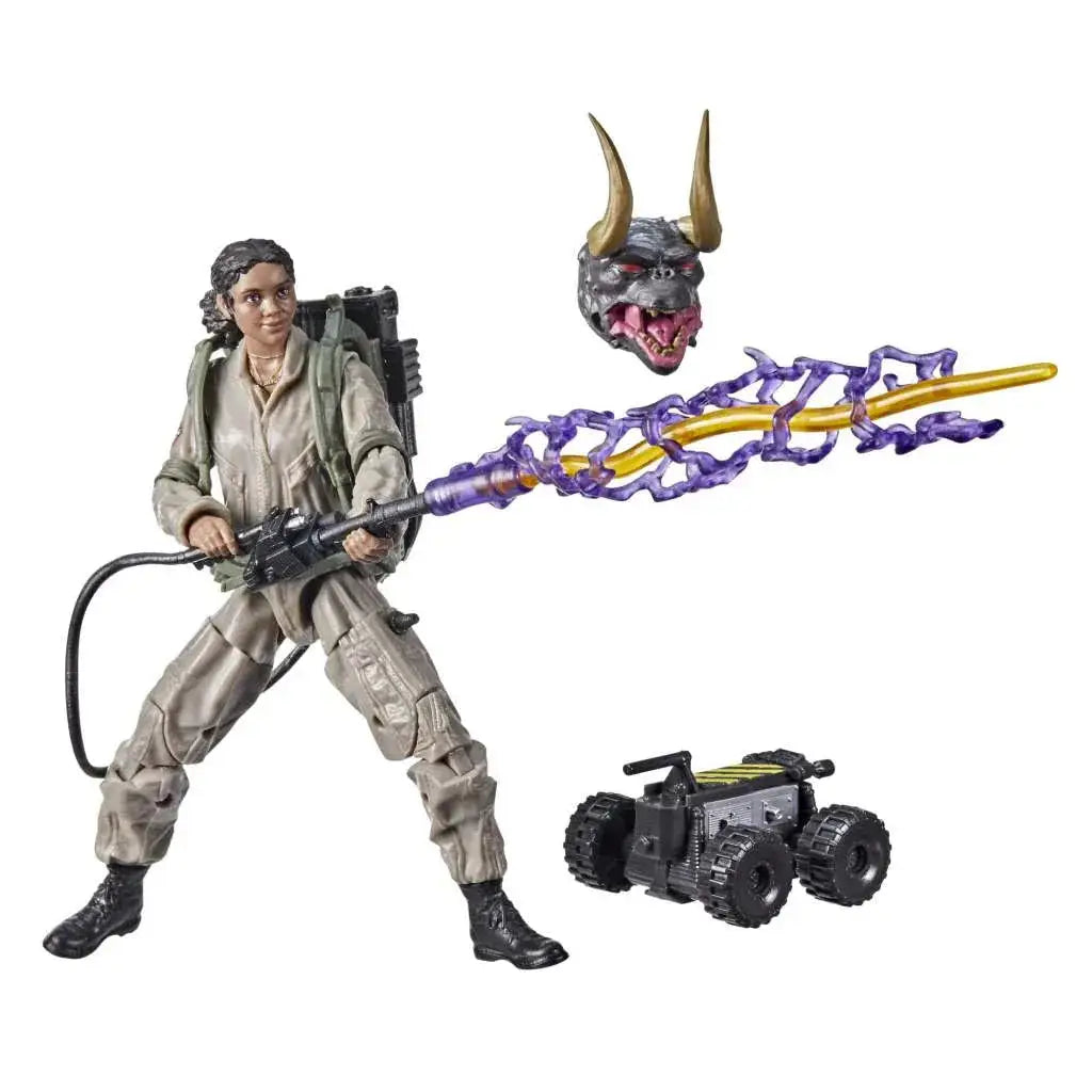 Ghostbusters Afterlife Lucky actionfigur med protonpack och demonhuvud