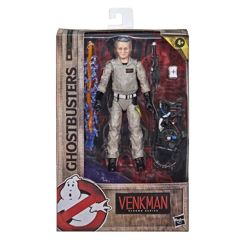 Ghostbusters Afterlife Peter Venkman actionfigur i beige uniform med proton pack